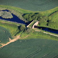 Longore Bridge on the Grantham Canal Leicestershire   from the air