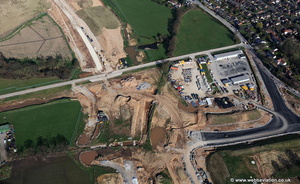construction of the Manchester Airport Eastern Link  (MAELR) aka A555 / Manchester Airport relief road Stockport aerial photograph