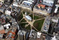 aerial view of birmingham cathedral