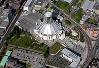 aerial photograph of liverpool catholic
                            cathedral