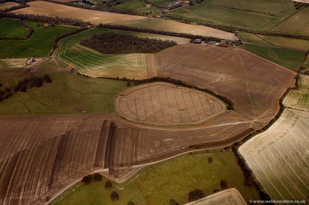 Perborough Castle Iron Age hill fort , Berkshire  aerial photo 