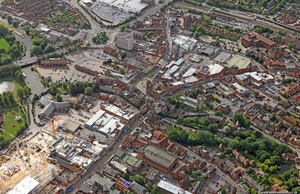 Newbury town centre  Berkshire aerial photo