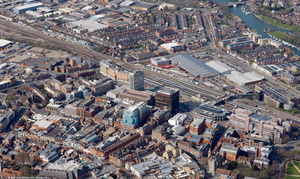 aerial photograph of Reading Berkshire  , England UK