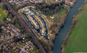 Purley Gardens Moorings on the River Thames Reading  aerial photo