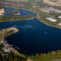 Willen Lake park, Milton Keynes from the air