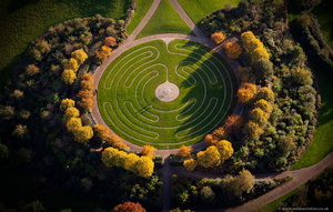 Milton Keynes maze The Labyrinth from the air