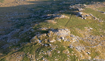 prehistoric cairns on Little Rough Tor Bodmin Moor Cornwall  Cornwall from the air