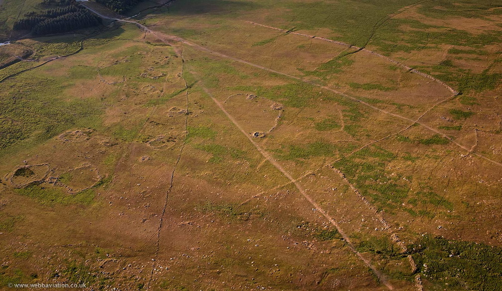Rough Tor prehistoric settlement,  Bodmin Moor  from the air