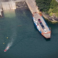 The Bodinnick to Fowey car ferry  aerial photo