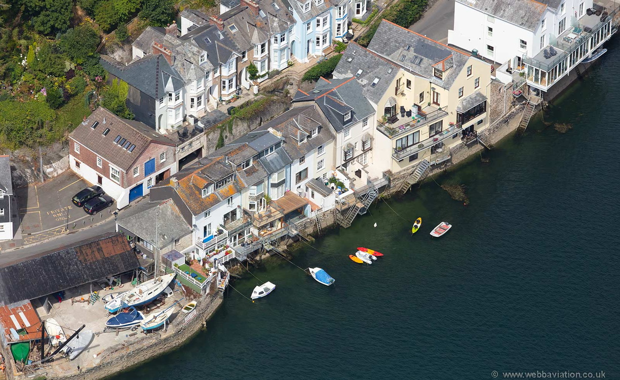 Passage Street Fowey Cornwall  aerial photo