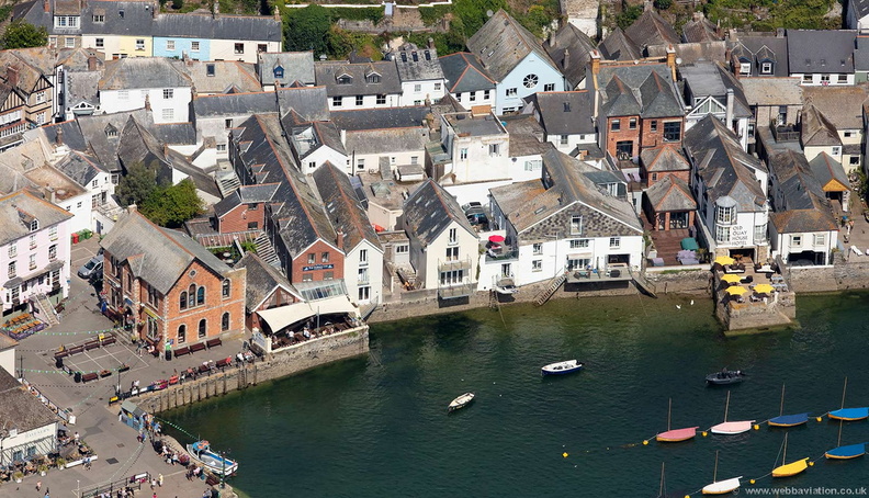 waterfront  Fowey Cornwall aerial photo