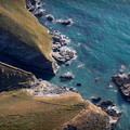  rocky north coast of Cornwall showing the Coast Path at Jacket's Point from the air