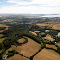 Prideaux Castle small multivallate hillfort Cornwall   from the air