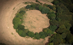 Prideaux Castle  hillfort Cornwall  from the air