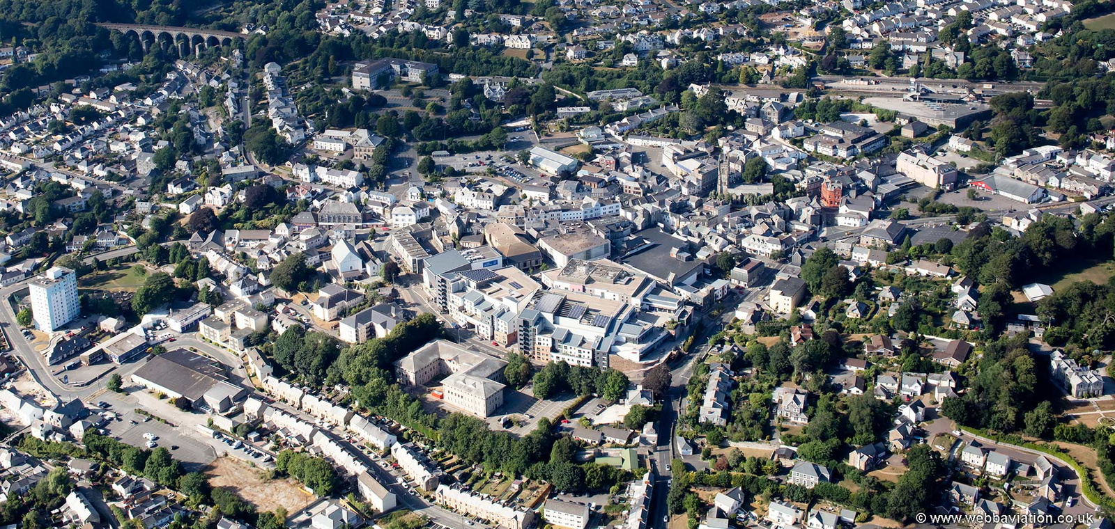St Austell town centre  Cornwall aerial photograph