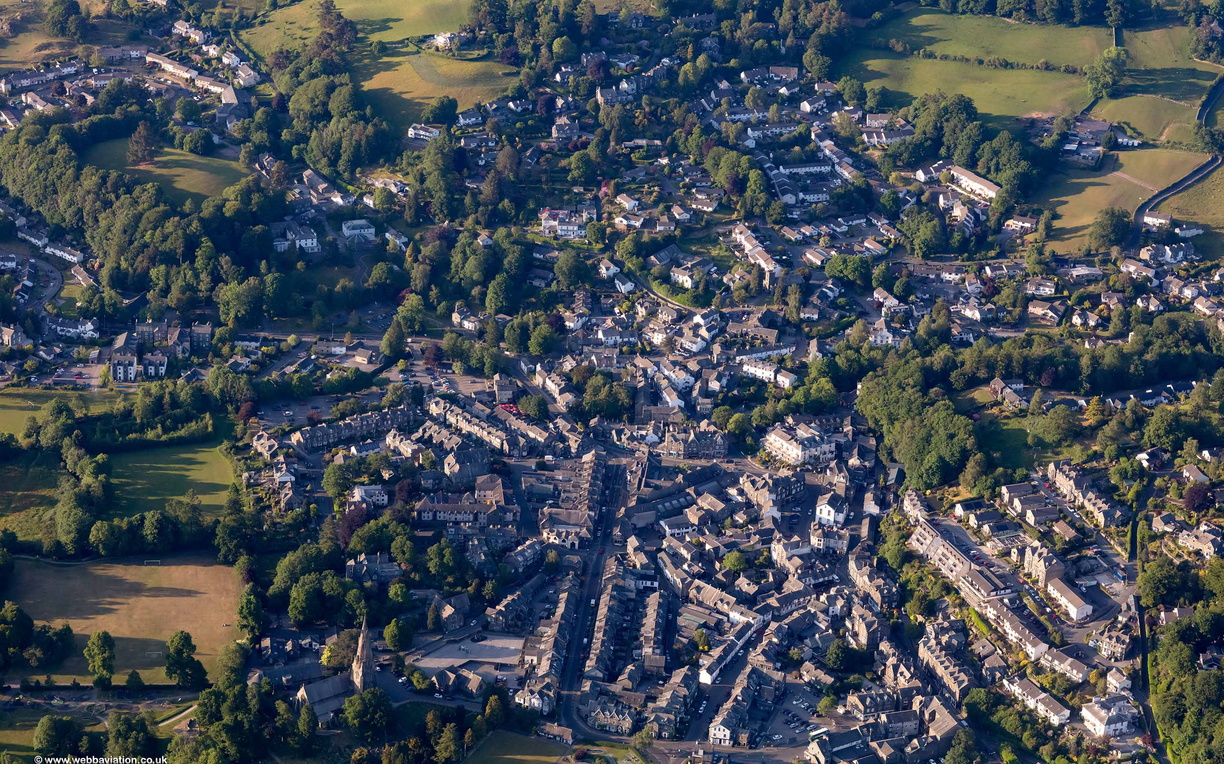 Ambleside in the Lake District from the air