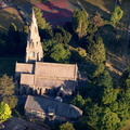 St Mary's Church Ambleside  in the Lake District from the air
