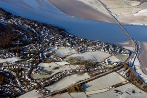 Arnside  in the Lake District Cumbria UK aerial photograph