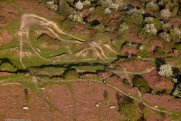 mountain bike trails at Bardsea Country Park Cumbria from the air