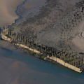 remains of the loading pier at the former Barrow Salt Works from the air