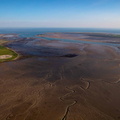Roosecote Sands tidal wetland Barrow-in-Furness from the air