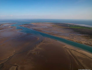 Snab Sands tidal wetland Barrow-in-Furness from the air