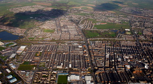 Barrow-in-Furness Cumbria UK aerial photograph