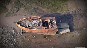 Shipwreck Cumbria from the air