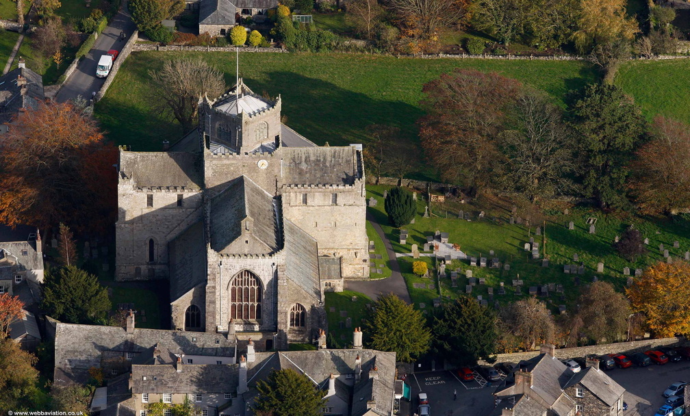 Cartmel Priory Cumbria aerial photograph  