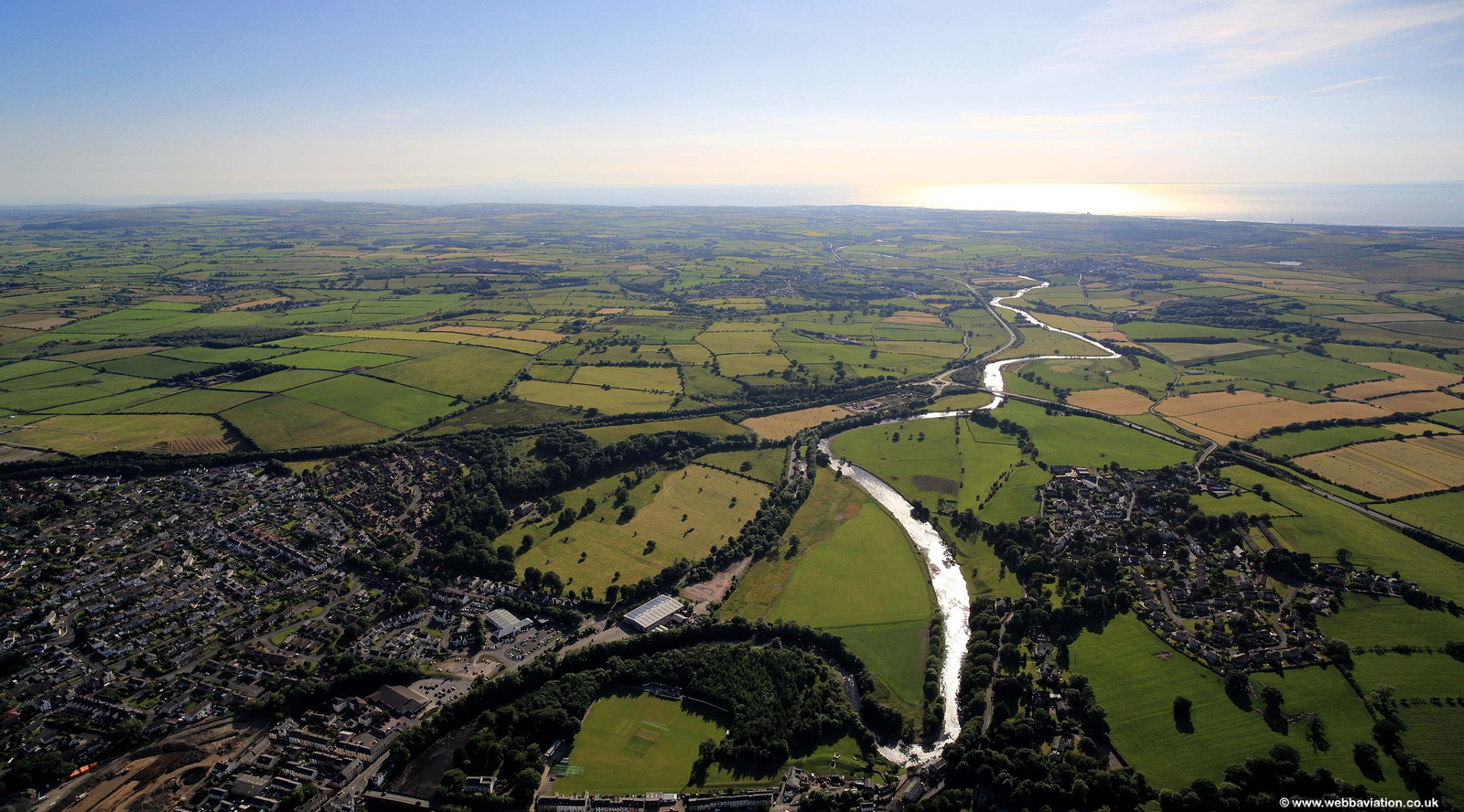 River Derwent, Papcastle, Cockermouth  from the air