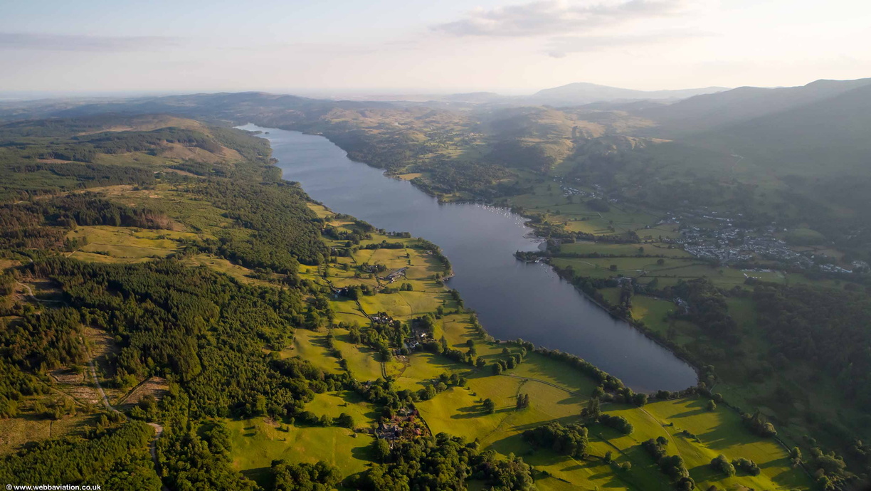 Coniston Water in the Lake District from the air