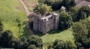 Dacre Castle  Cumbria UK aerial photograph