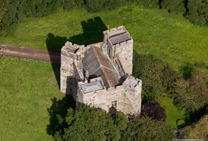 Dacre Castle  Cumbria UK aerial photograph
