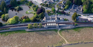 Grange-over-Sands station from the air