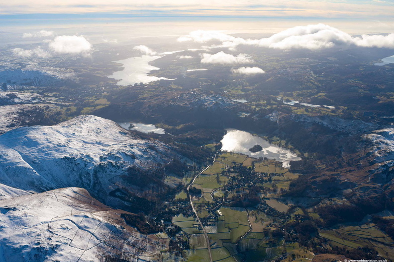 Grasmere   in the Lake District Cumbria UK aerial photograph