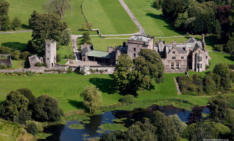 Greystoke Castle Cumbria UK aerial photograph