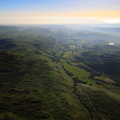 Eskdale Valley and  Hardknott Pass in the Lake District Cumbria from the air