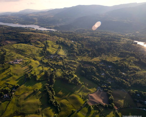 Hawkshead Hill in the Lake District from the air