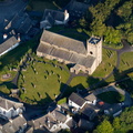St Michael and All Angels Church, Hawkshead in the Lake District from the air