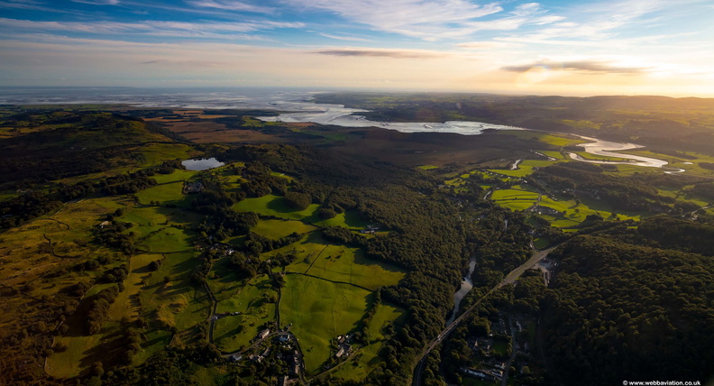 High Brow Edge, Haverthwaite  & the River Leven in the Lake District aerial photograph  