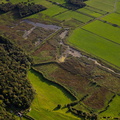 newly created wetlands at Park Moss in the Lyth Valley Lake District aerial photograph  