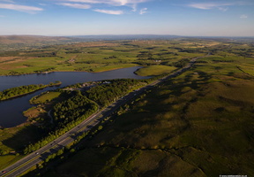 M6 Motorway at Killington Lake Services Cumbria from the air
