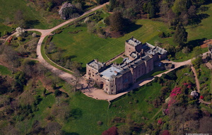 Muncaster Castle Cumbria  from the air