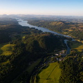 Newby Bridge in the Lake District from the air