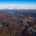 Newby Bridge in the Lake District Cumbria UK aerial photograph