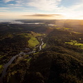 Newby Bridge in  the Lake District sunset aerial photograph  