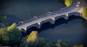 Newby Bridge in the Lake District aerial photograph  