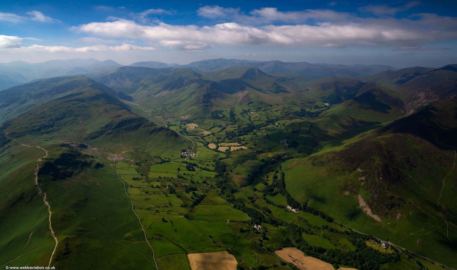 Newlands Valley Cumbria  from the air