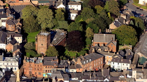 St Andrew's Church Penrith from the air