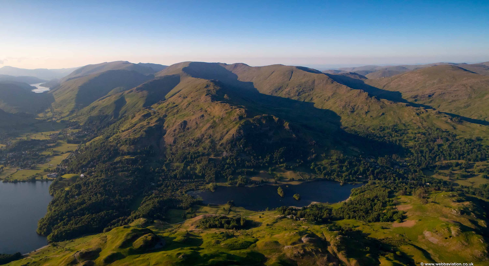 Rydal Water in the Lake District from the air